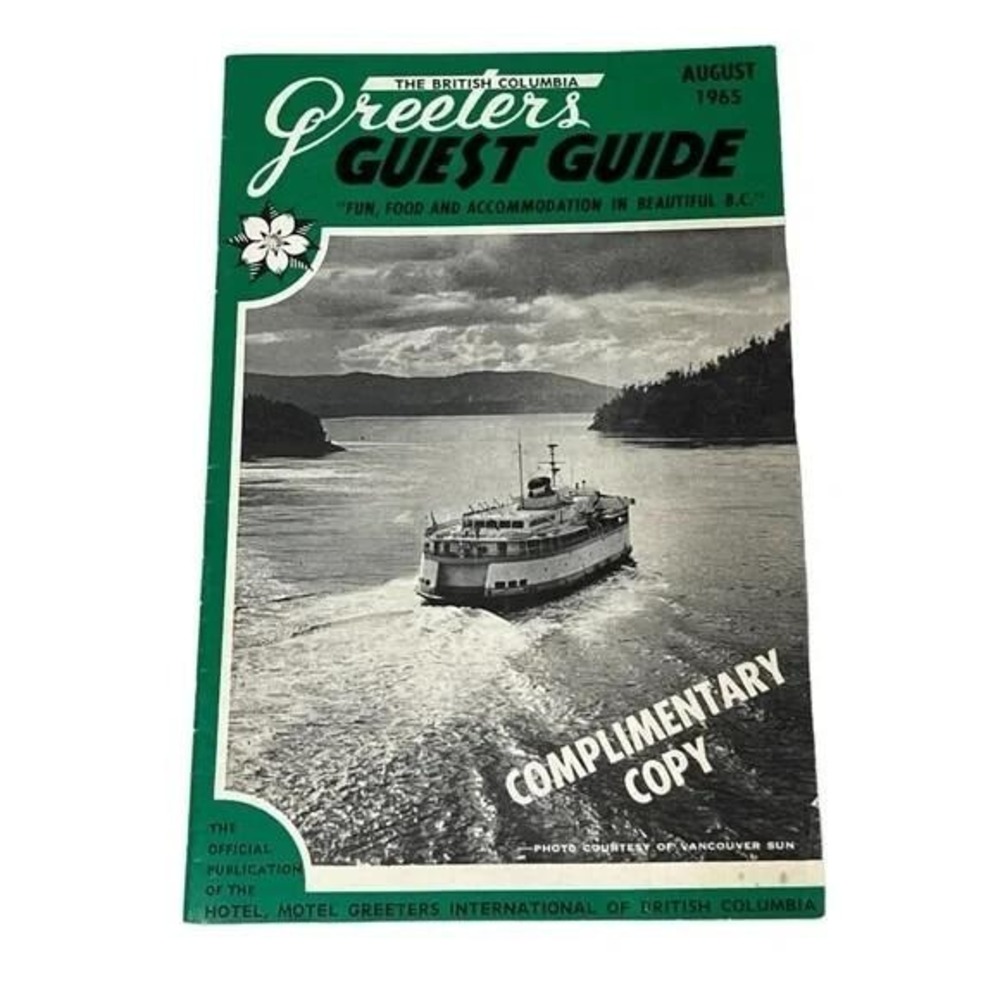 The British Columbia Greeters Guest Guide August 1965 Map Information Vintage
